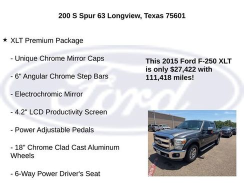 Used 2015 Ford F250 XLT w/ XLT Premium Package RWD image 5