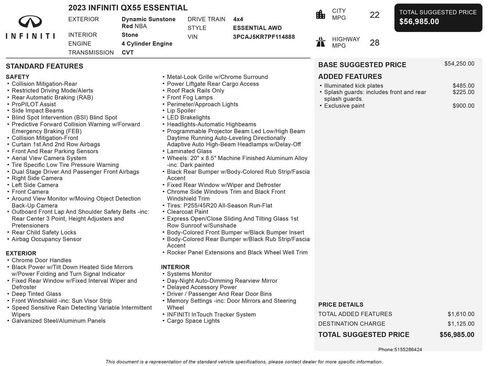 Used 2023 INFINITI QX55 Essential AWD/4WD image 3