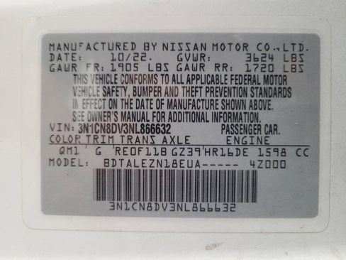 Used 2022 Nissan Versa S w/ Trunk Package FWD image 33