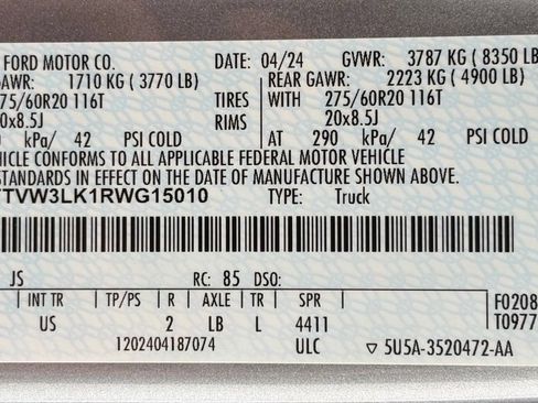 Certified 2024 Ford F150 Lightning XLT AWD/4WD image 51