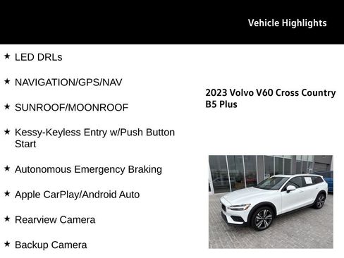 Used 2023 Volvo V60 B5 Cross Country Plus w/ Climate Package image 56