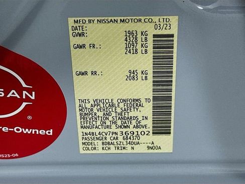 Certified 2023 Nissan Altima 2.5 SR FWD image 30