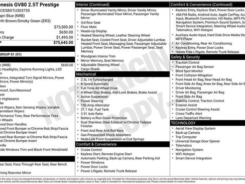 Used 2026 Genesis GV80 2.5T Prestige image 3