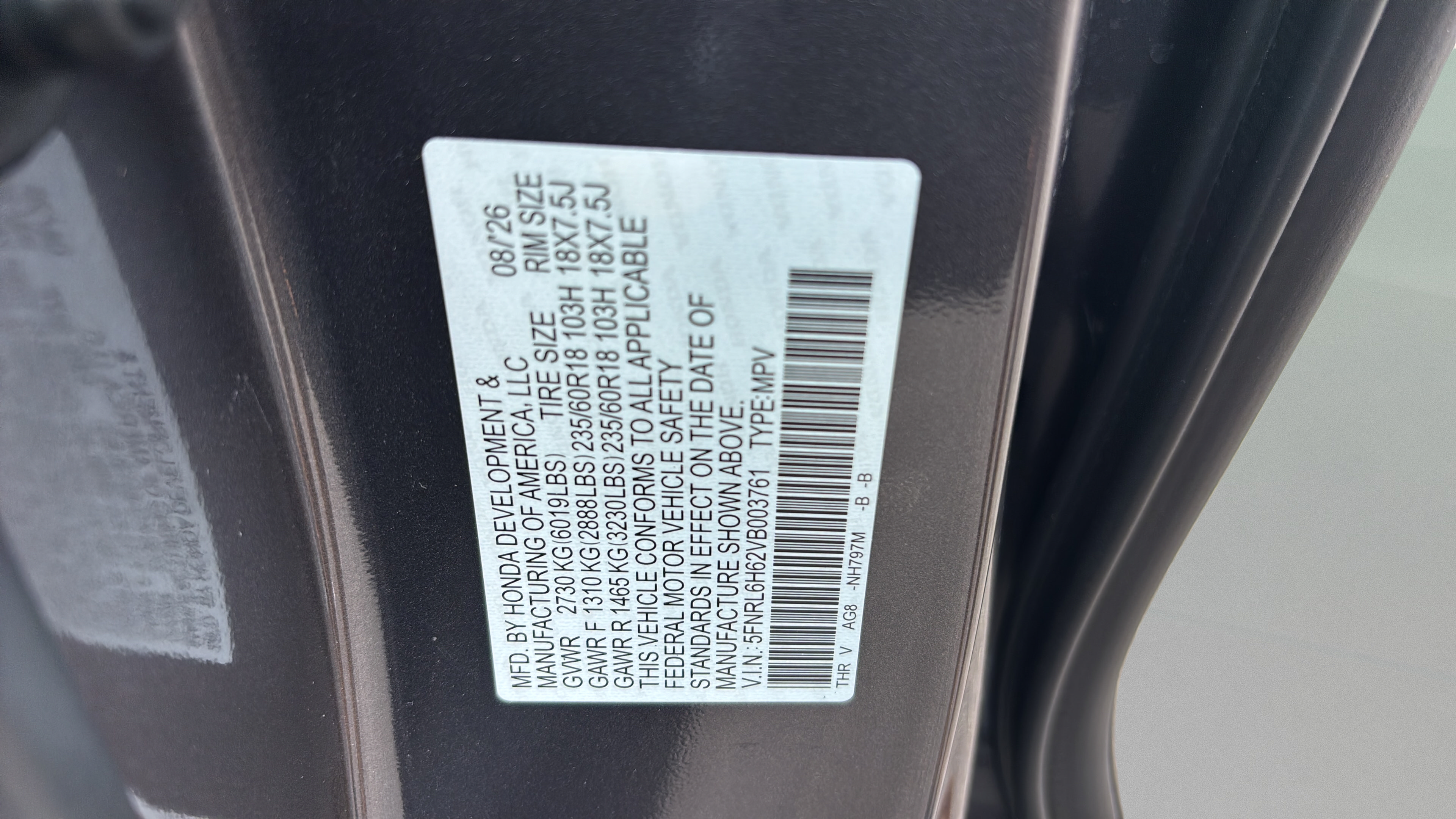 New 2027 Honda Odyssey EX-L image 17