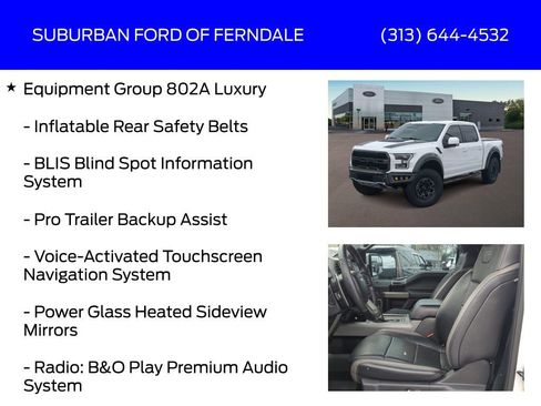 Used 2018 Ford F150 Raptor w/ Equipment Group 802A Luxury image 9