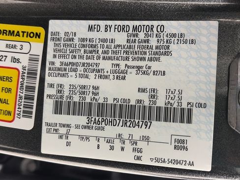 Used 2018 Ford Fusion SE w/ Fusion SE Technology Package FWD image 9