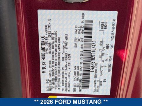 New 2026 Ford Mustang Coupe image 21