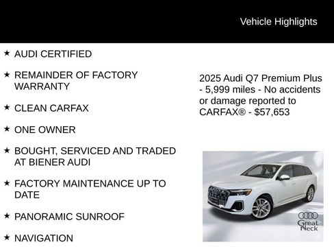 Used 2025 Audi Q7 3.0T Premium Plus w/ Premium Plus Package image 9