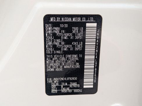 Used 2020 Nissan Armada Platinum w/ Captain's Chairs Package AWD/4WD image 44