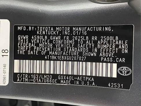 Used 2016 Toyota Avalon Limited w/ Protection Package FWD image 23