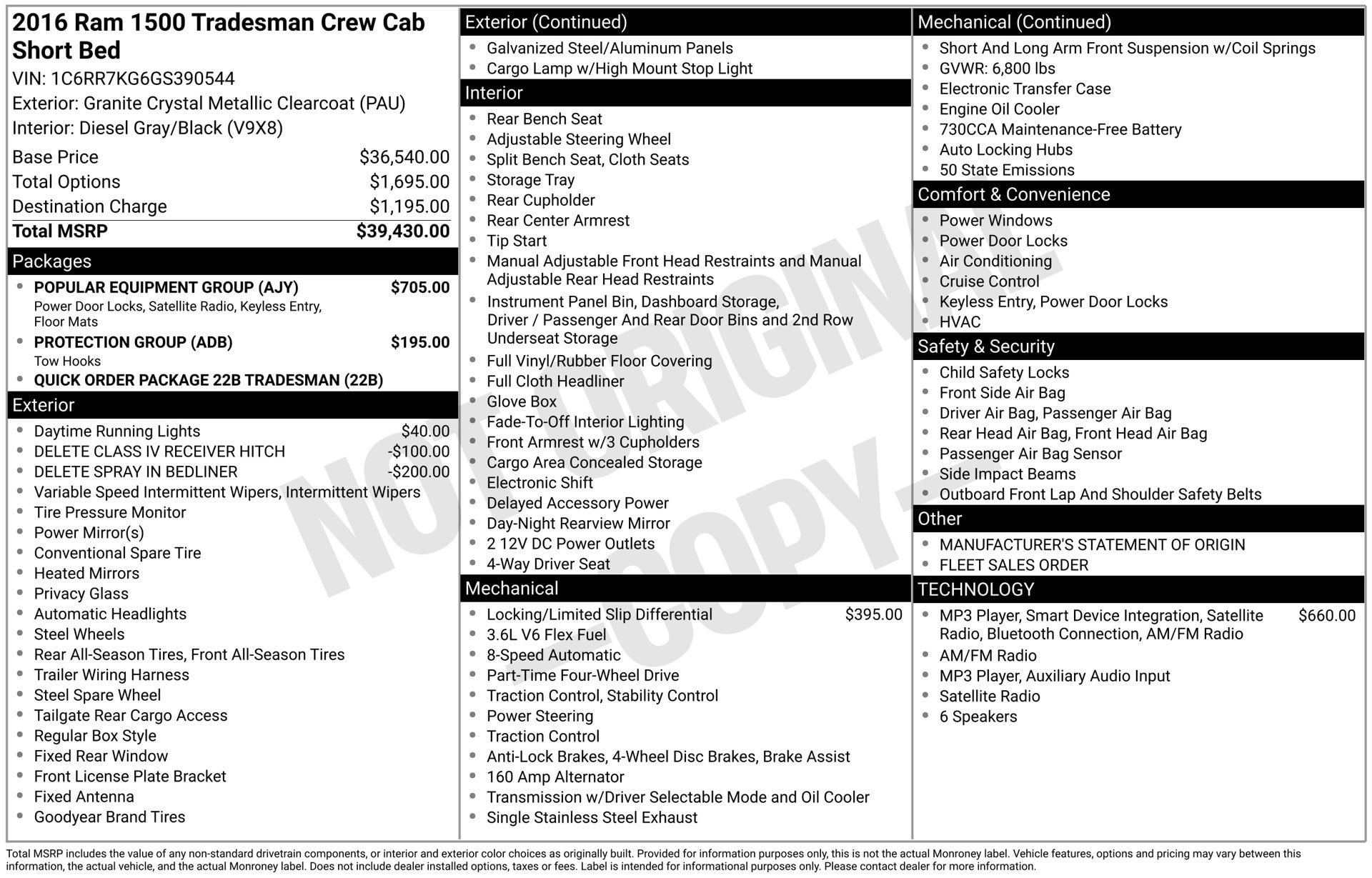 Used 2016 RAM 1500 Tradesman w/ Popular Equipment Group AWD/4WD image 38