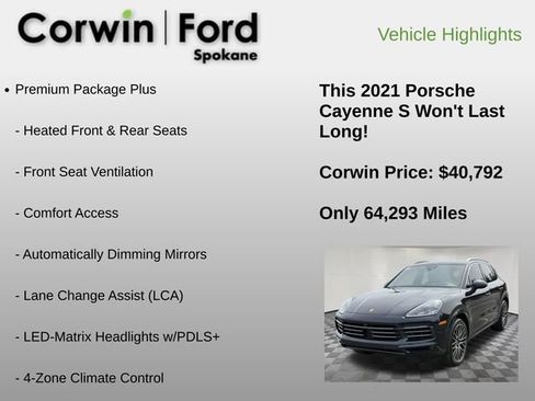 Used 2021 Porsche Cayenne S w/ Premium Package Plus AWD/4WD image 6