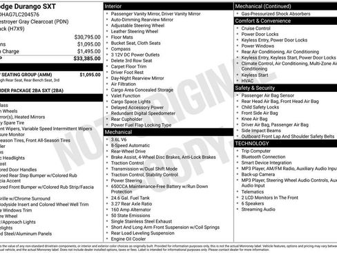 Used 2020 Dodge Durango SXT w/ 3rd Row Seating Group RWD image 2