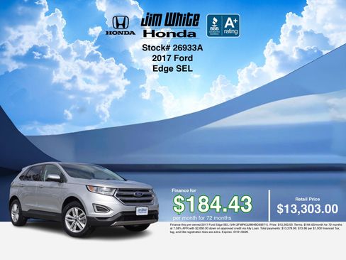 Used 2017 Ford Edge SEL FWD image 3