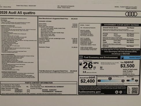 New 2026 Audi A5 2.0T Premium AWD/4WD image 33
