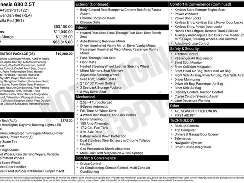 Used 2023 Genesis G80 2.5T w/ Sport Prestige Package image 6