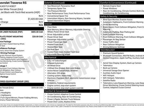 Used 2026 Chevrolet Traverse RS w/ LPO, Floor Liner Package AWD/4WD image 26