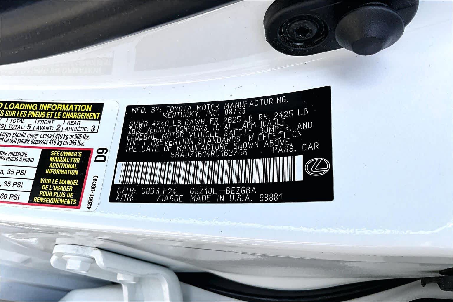 Used 2024 Lexus ES 350 F Sport w/ Accessory Package (Z2) FWD image 35