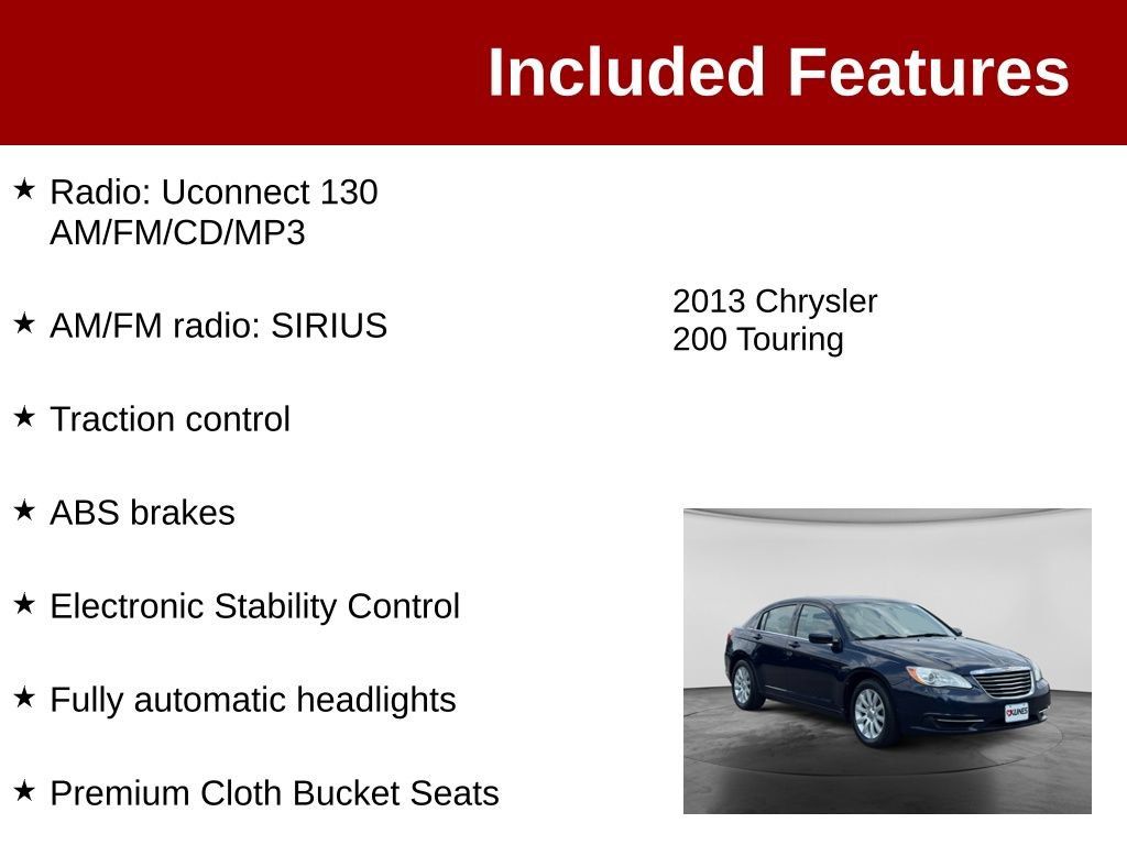 Used 2013 Chrysler 200 Touring FWD image 3