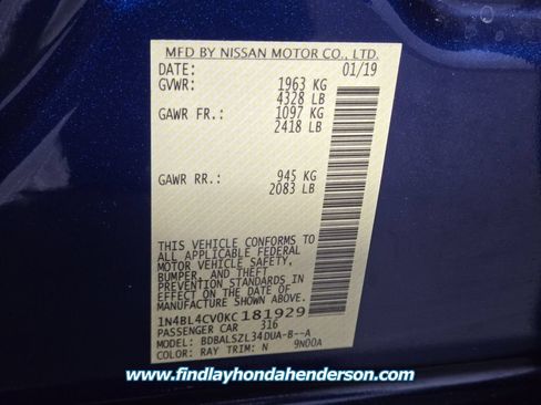 Used 2019 Nissan Altima 2.5 SR FWD image 13