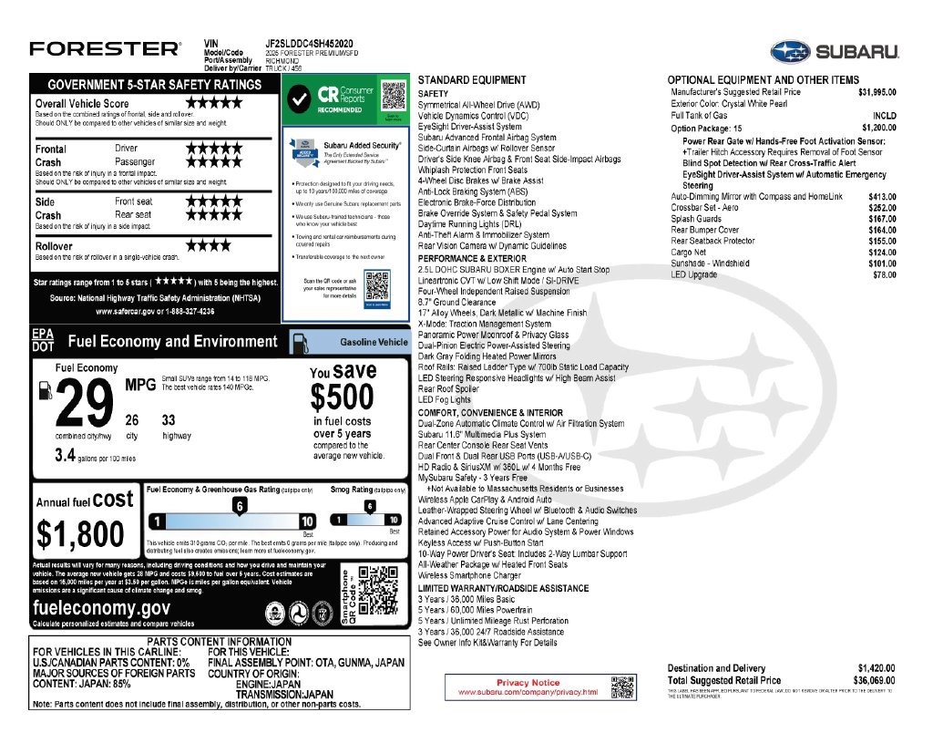 Used 2025 Subaru Forester Premium AWD/4WD image 4
