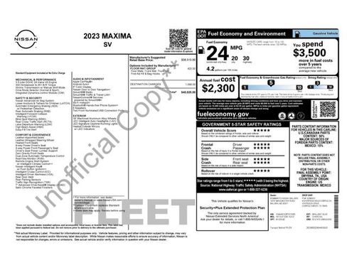 Used 2023 Nissan Maxima SV w/ Floor Mat Group image 37