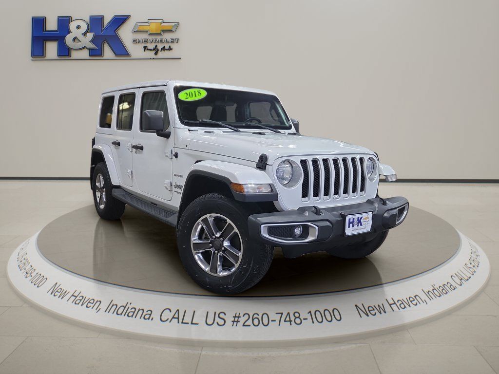 Used 2018 Jeep Wrangler Unlimited Sahara w/ Safetytec Group AWD/4WD image 1