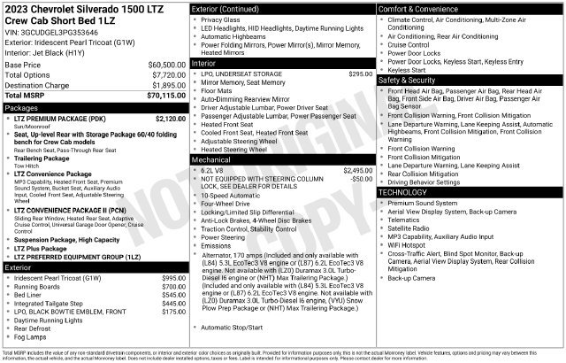 Used 2023 Chevrolet Silverado 1500 LTZ w/ LTZ Premium Package AWD/4WD image 15