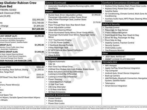 Used 2024 Jeep Gladiator Rubicon w/ Technology Group image 24