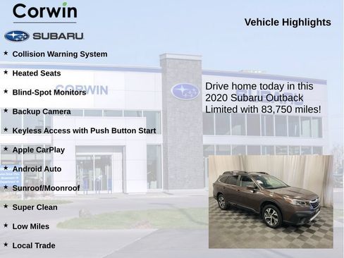 Used 2020 Subaru Outback Limited w/ Popular Package #2 AWD/4WD image 6