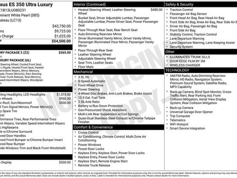 Used 2020 Lexus ES 350 Ultra Luxury w/ Accessory Package 2 FWD image 43