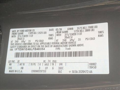 Used 2020 Ford F150 Lariat w/ Equipment Group 502A Luxury image 16