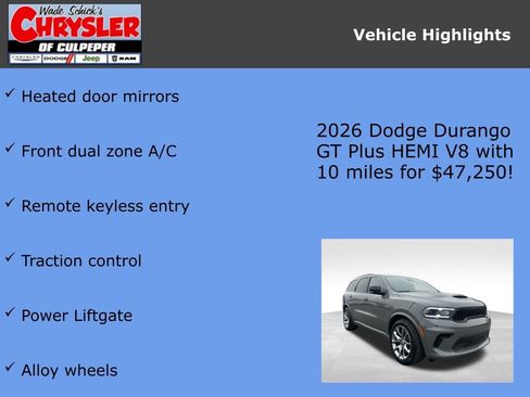 New 2026 Dodge Durango GT w/ Tow 'N Go Package AWD/4WD image 7