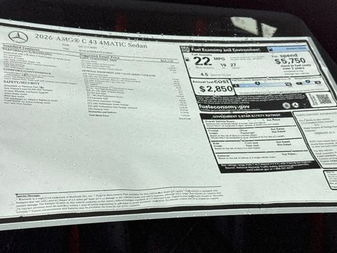 New 2026 Mercedes-Benz C 43 AMG 4MATIC Sedan image 32