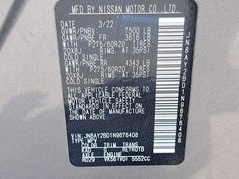 Used 2022 Nissan Armada SL AWD/4WD image 35