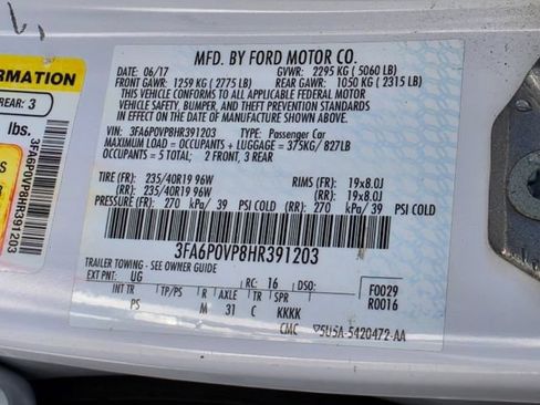 Used 2017 Ford Fusion Sport w/ Equipment Group 401A AWD/4WD image 33