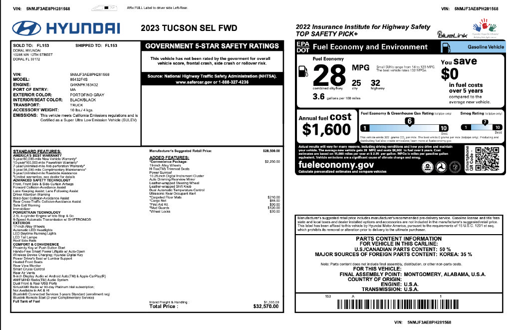 Certified 2023 Hyundai Tucson SEL w/ Convenience Package FWD image 3