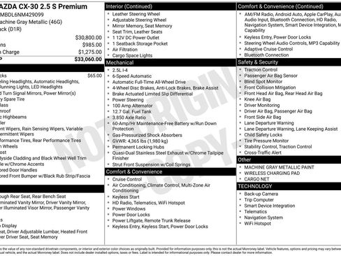 Used 2022 MAZDA CX-30 AWD 2.5 S w/ Premium Package image 6