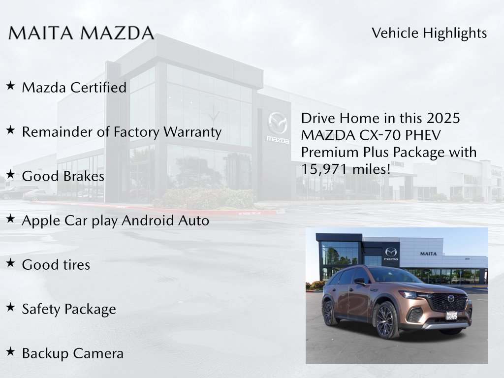 Used 2025 MAZDA CX-70 Plug-In Hybrid w/ Premium Plus AWD/4WD image 8