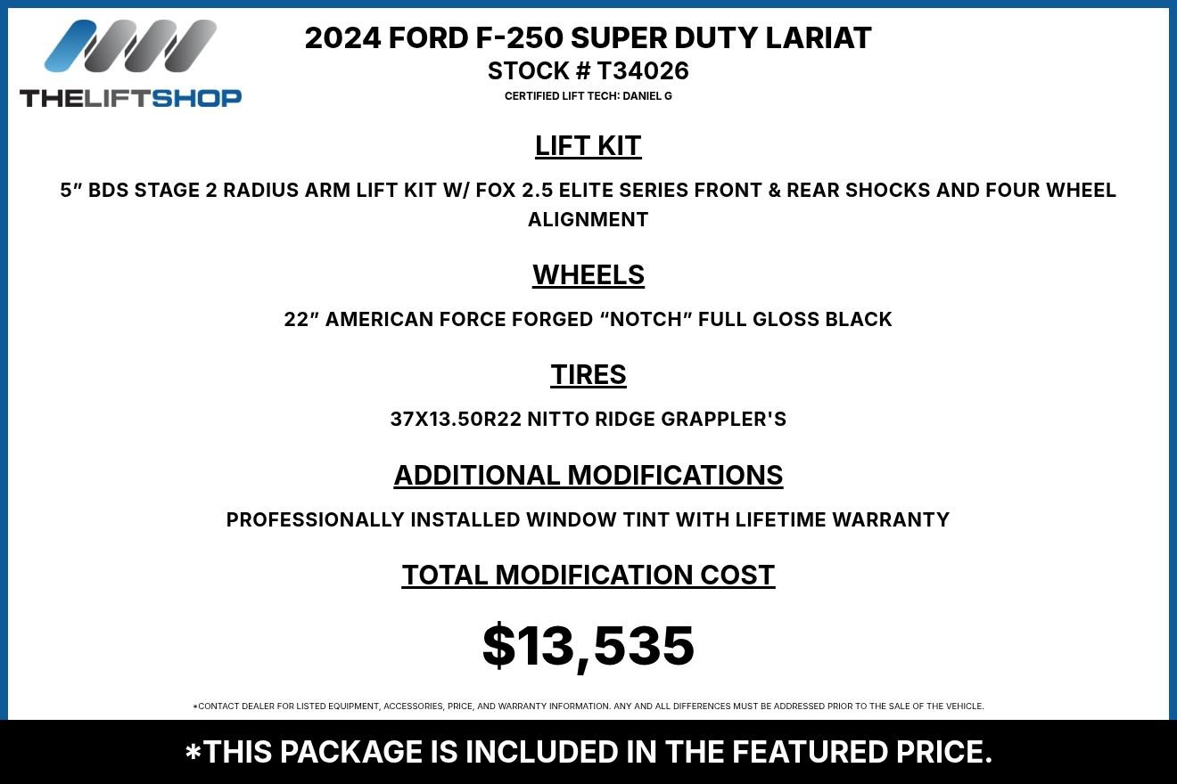 Used 2024 Ford F250 Lariat w/ Sport Appearance Package AWD/4WD image 2