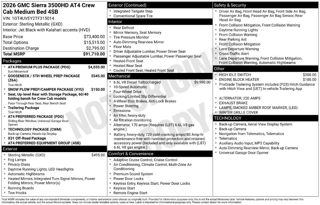 New 2026 GMC Sierra 3500 AT4 w/ AT4 Premium Plus Package AWD/4WD image 5
