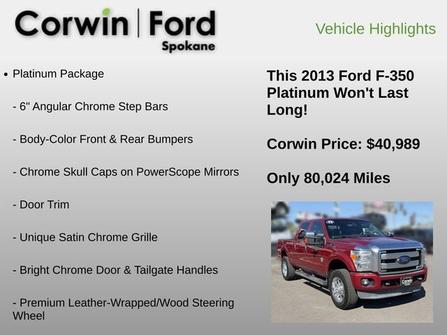 Used 2013 Ford F350 Platinum w/ FX4 Off Road Pkg AWD/4WD image 6