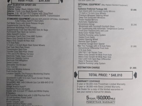 New 2026 Jeep Gladiator Sport image 21