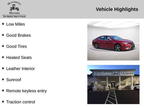 Used 2018 Toyota Camry SE w/ Moonroof Package image 14