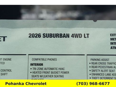 New 2026 Chevrolet Suburban LT w/ Comfort Package AWD/4WD image 33