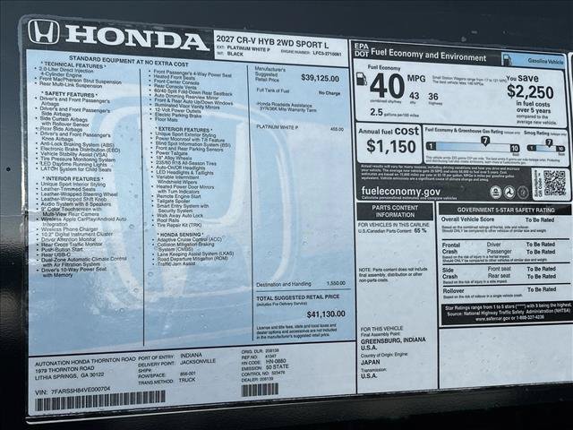 New 2027 Honda CR-V Sport-L image 20