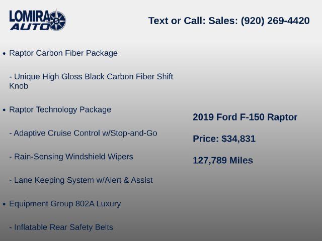 Used 2019 Ford F150 Raptor w/ Equipment Group 802A Luxury AWD/4WD image 6