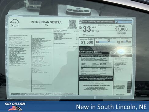 New 2026 Nissan Sentra SV w/ Floor Mat Package image 13