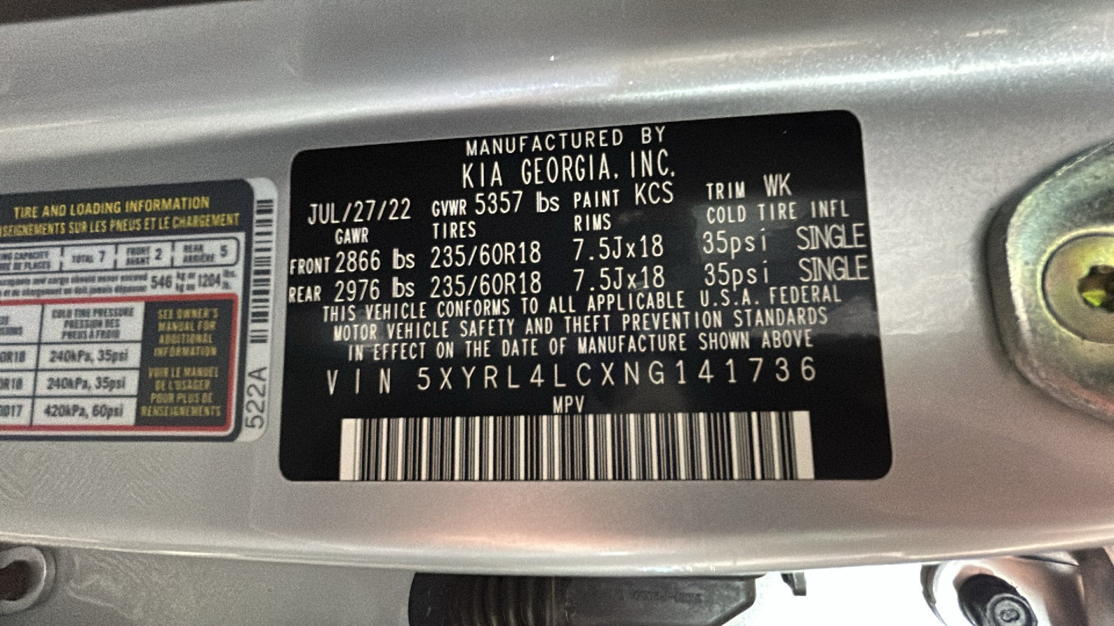Used 2022 Kia Sorento S FWD image 12