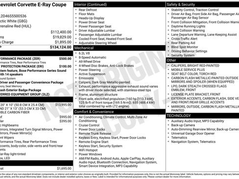 New 2025 Chevrolet Corvette E-Ray w/ ZER Performance Package image 3